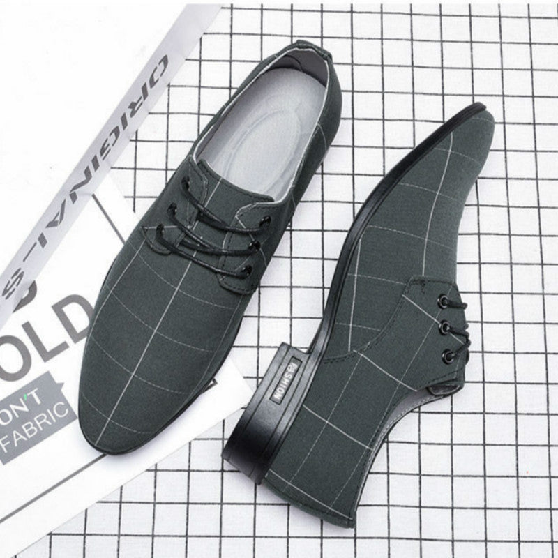 Mens Shoes Men Dress Shoes Leather Breathable Leisure Business Canvas Formal Shoes - Product upscale