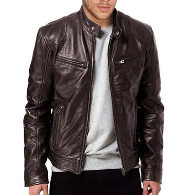 PU Leather Jacket Slim Leather Jacket - Product upscale