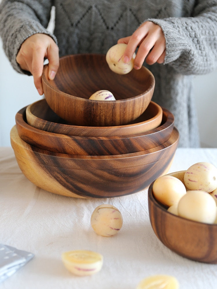 Acacia wooden bowl tableware - Product upscale