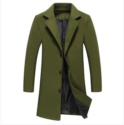 2021 Autumn And Winter New Mens Solid Color Casual Business Woolen Coats - Product upscale