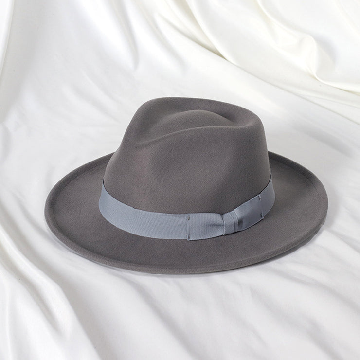 Bowknot Top Hat Love Hat Head Felt Cap Small Curling Men's Top Hat Retro Jazz Hat - Product upscale 