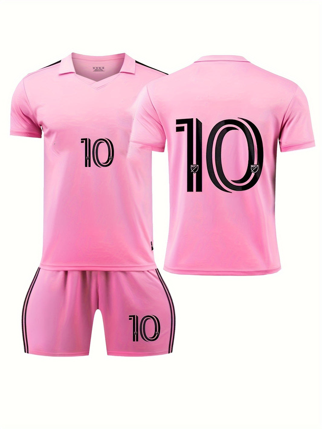 2pcs Boys Breathable Sports Football Training Outfit, Casual Quick-drying Short Sleeve T-shirt&Shorts&Socks, Kids Clothing For Summer