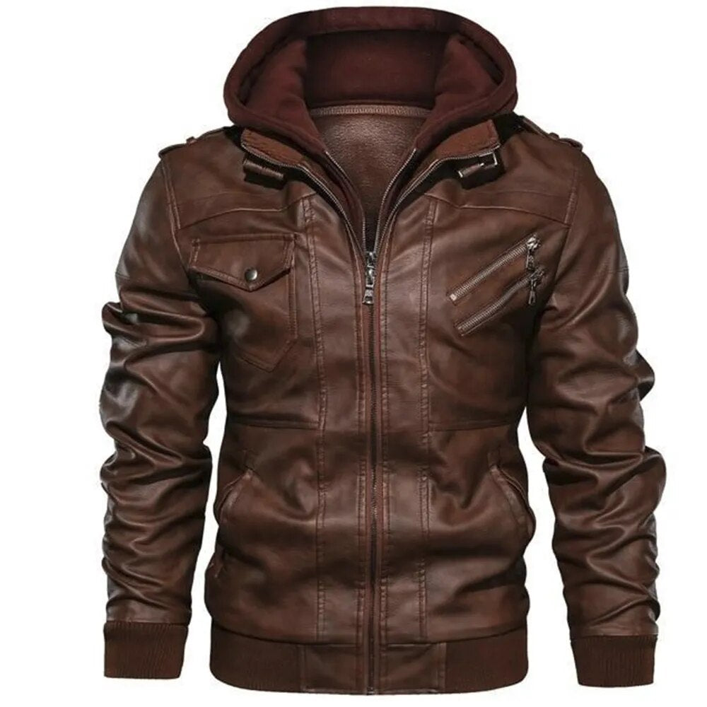 Men's faux Leather Jackets Motorcycle Classic Male Plus faux leather jacket - Product upscale