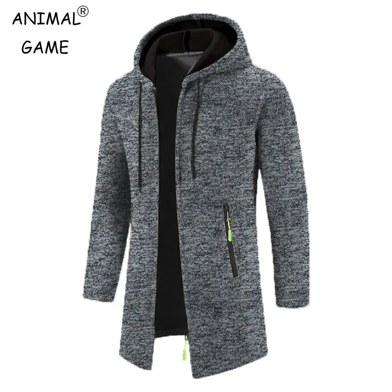 New Men Hooded Sweaters Autumn Warm Jacket Coats Oversize Sweatshirts Zipper Winter Solid Color Top - Product upscale