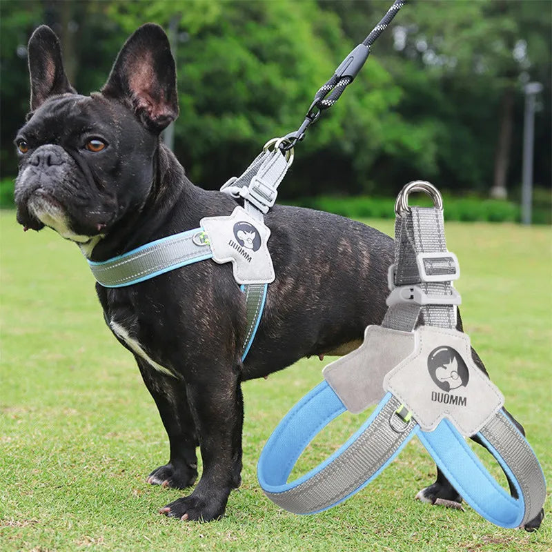 Dog Harness Adjustable Pet Harness Vest For Small Large Dogs Cats Reflective Mesh Dog Chest Strap French Bulldog Walk Training - Product upscale