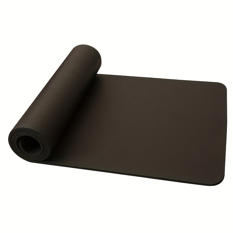 1pc Solid Color 0.8cm/0.31in Thick Yoga Mat With Carry Strap