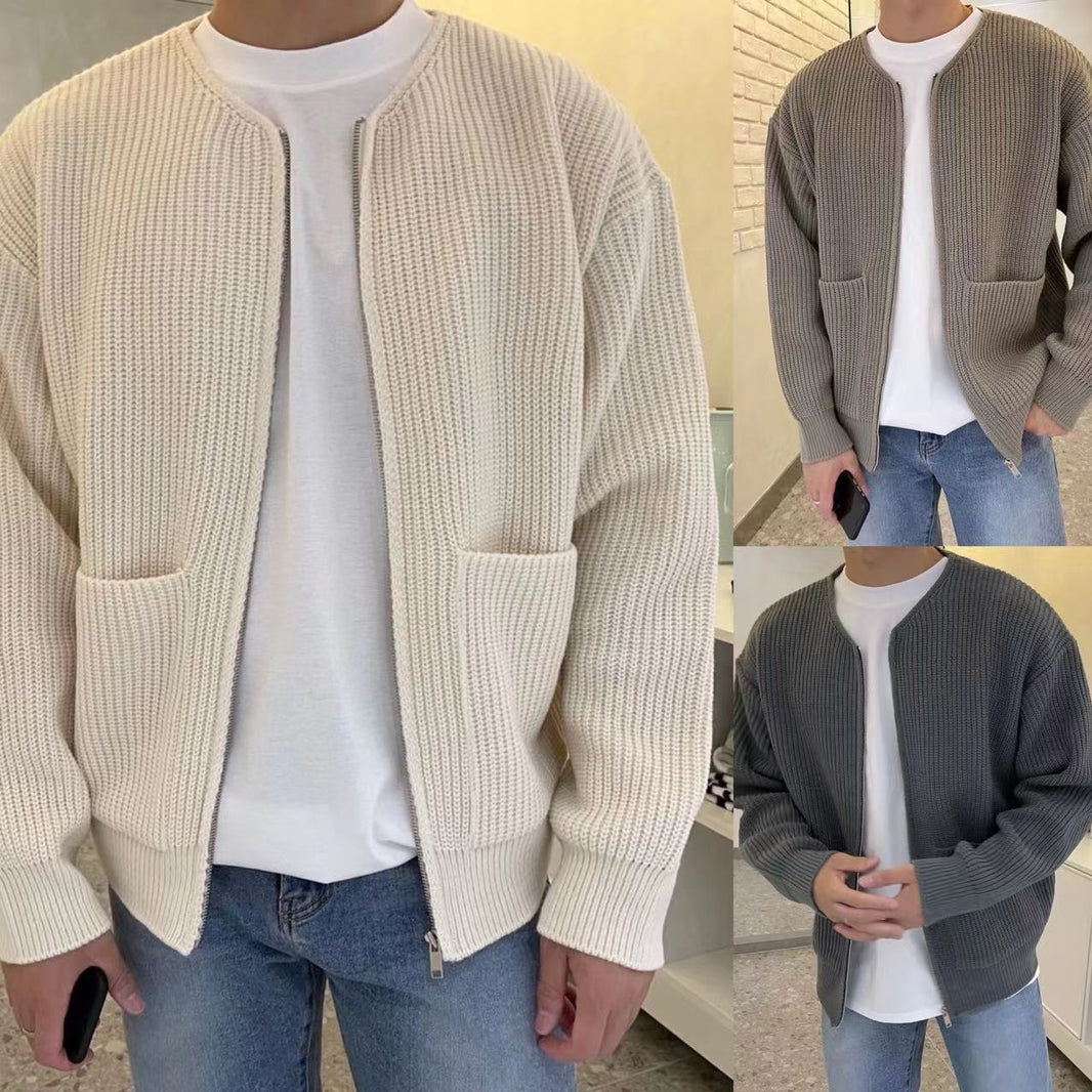 Fashion Trendy Ins Trendy Knitted Cardigan Men's Sweater - Product upscale 