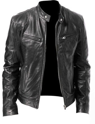 PU Leather Jacket Slim Leather Jacket - Product upscale 