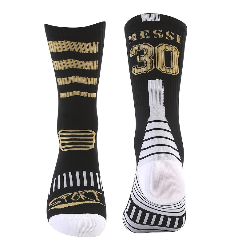 1pair Crew Socks Football Socks, Thin Sports Socks, Sweat-absorbing Wear-resistant Football Socks