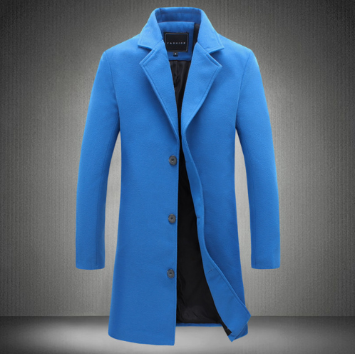 2021 Autumn And Winter New Mens Solid Color Casual Business Woolen Coats - Product upscale 