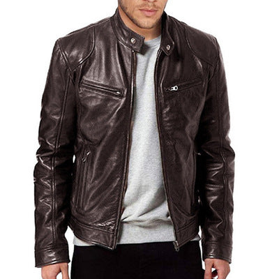 PU Leather Jacket Slim Leather Jacket - Product upscale 