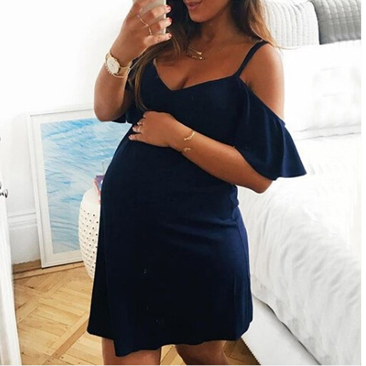 Women's Pregnancy-Dress Maternity-Solid Dresses - Product upscale 