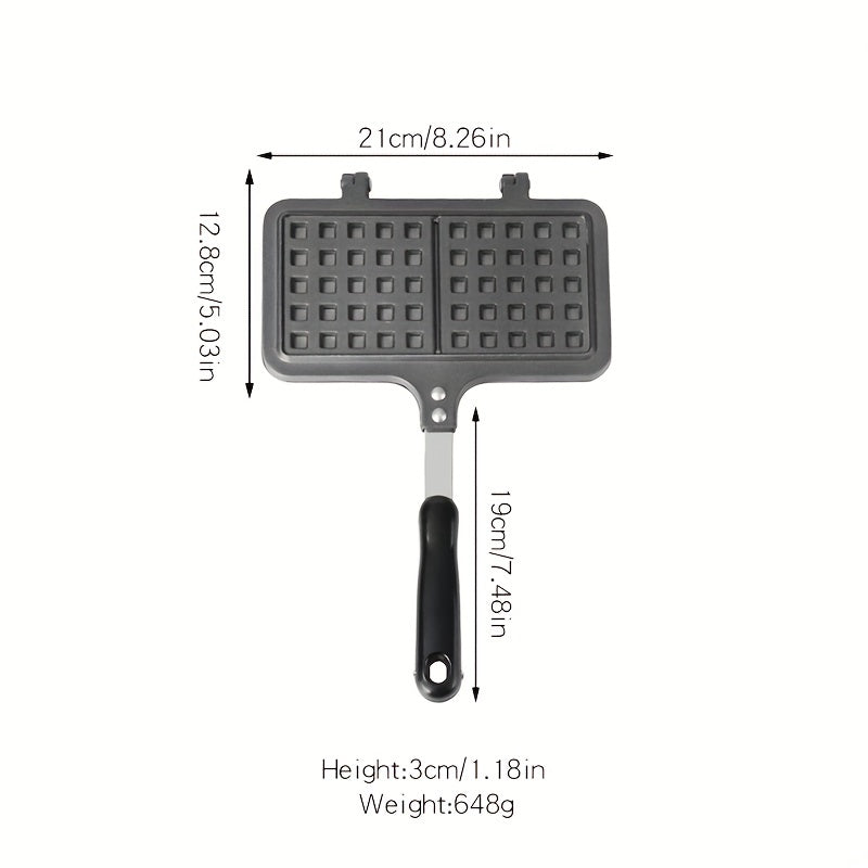 1pc Double-headed Rectangular Waffle Baking Pan, Nonstick Waffle Maker, Breakfast Machine, Eggettes Pan, Double Pan Mold, Cookware, Kitchenware