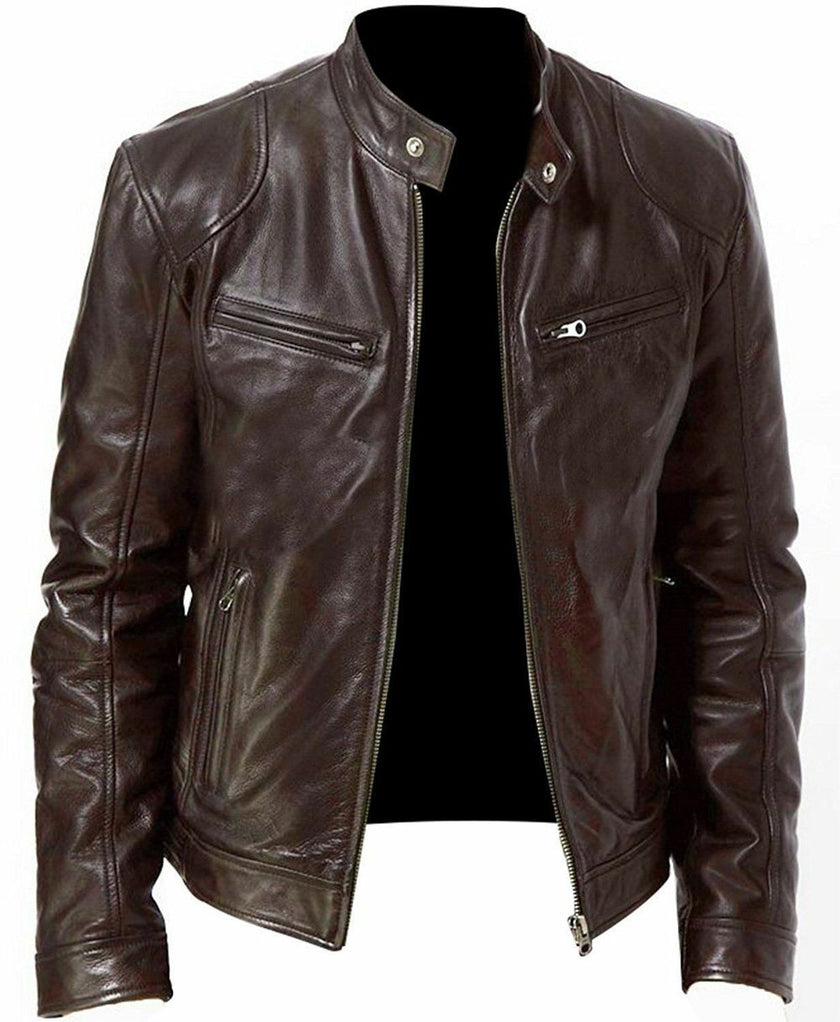 PU Leather Jacket Slim Leather Jacket - Product upscale 