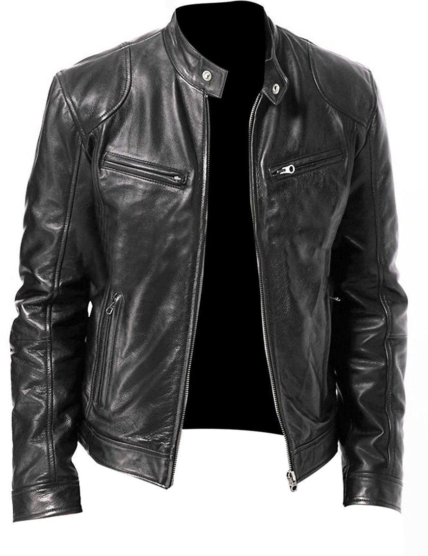 PU Leather Jacket Slim Leather Jacket - Product upscale 