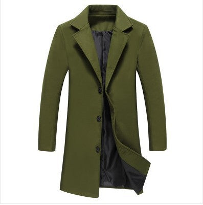 2021 Autumn And Winter New Mens Solid Color Casual Business Woolen Coats - Product upscale 