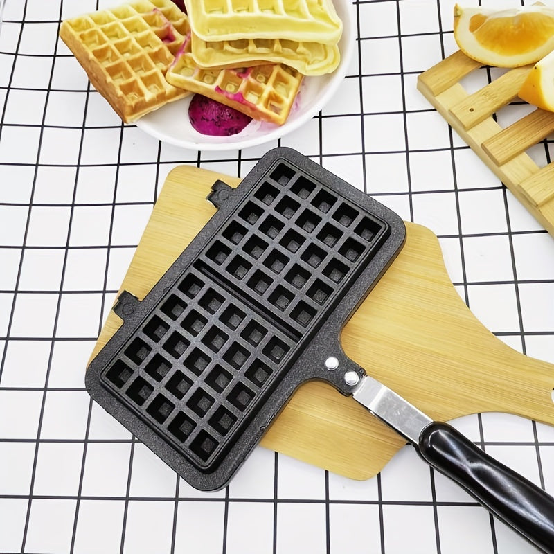 1pc Double-headed Rectangular Waffle Baking Pan, Nonstick Waffle Maker, Breakfast Machine, Eggettes Pan, Double Pan Mold, Cookware, Kitchenware