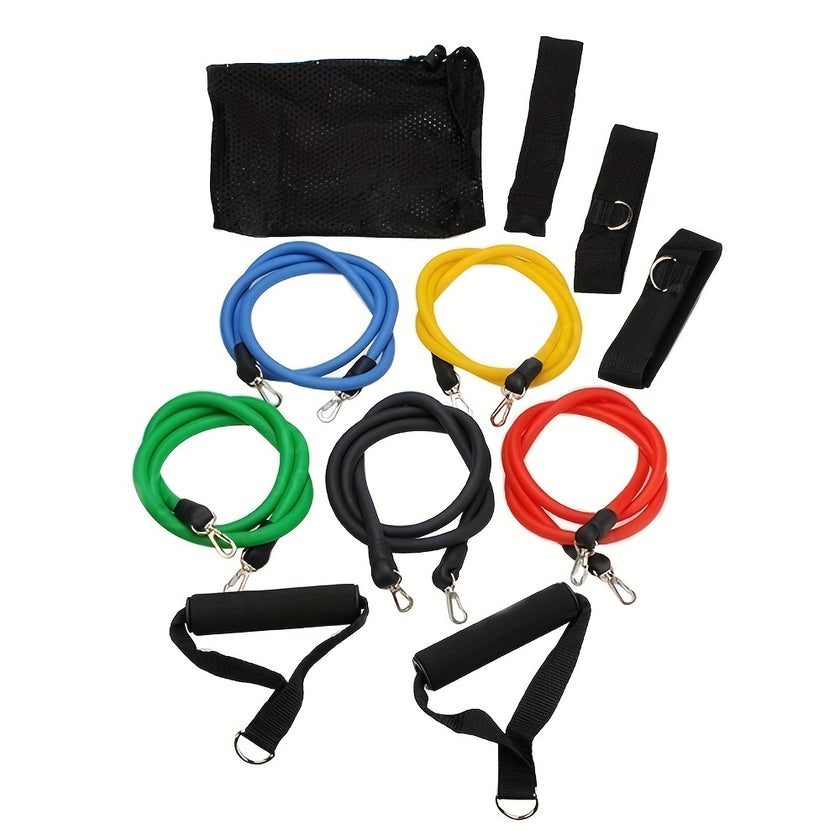 11pcs TPE Resistance Bands Set, Resistance Bands With Door Anchor, Handles, Carry Bag, Legs Ankle Straps, Exercise Bands, Workout Bands, For Home Gym, Fitness, Yoga & Pilates, Suitable For Beginners - Product upscale 