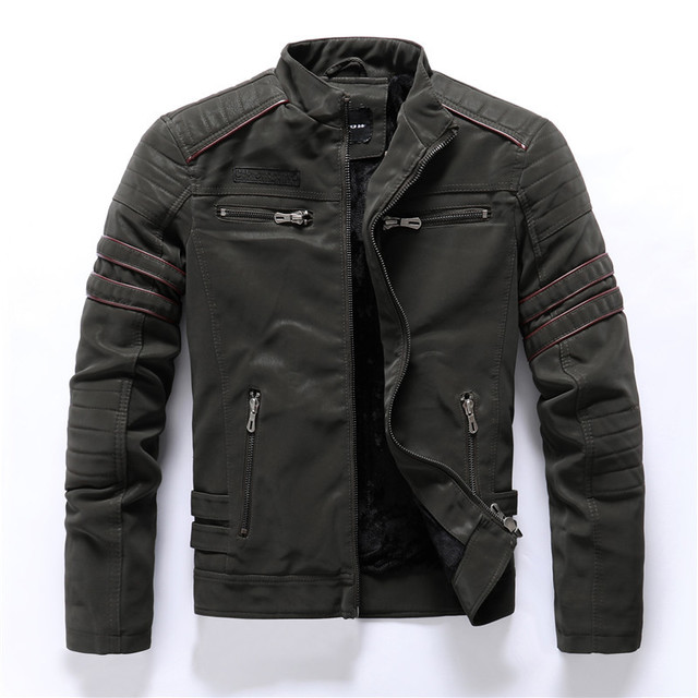 Men Leather Jacket - Product upscale 