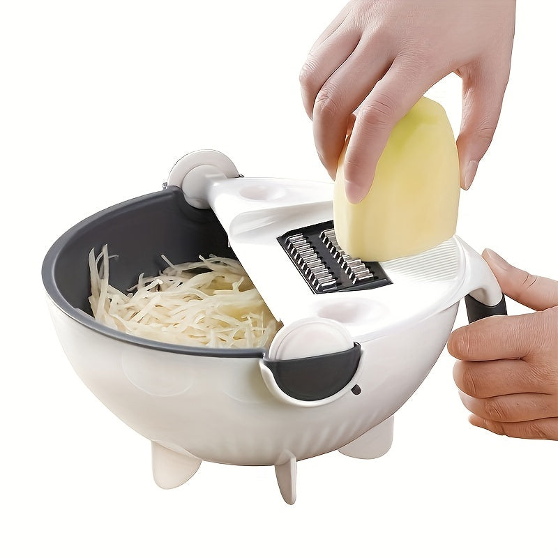 1 Set Multifunctional Cutting And Draining Basket For Vegetables - Kitchen Potato Shredder And Slicer With Drainage Feature And Household Use, Ideal For Efficient Vegetable Cutting And Food Preparation