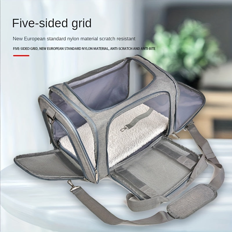 Portable Pet Carrier for Large Cats and Dogs - Comfortable and Secure Travel Bag for Puppies and Kittens