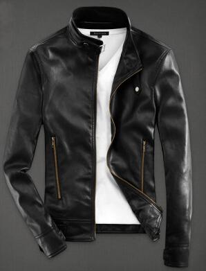 Men PU Leather Jacket - Product upscale 