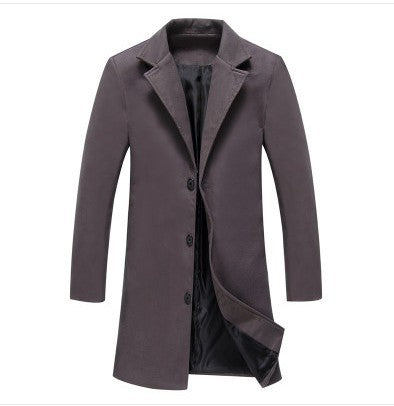 2021 Autumn And Winter New Mens Solid Color Casual Business Woolen Coats - Product upscale 