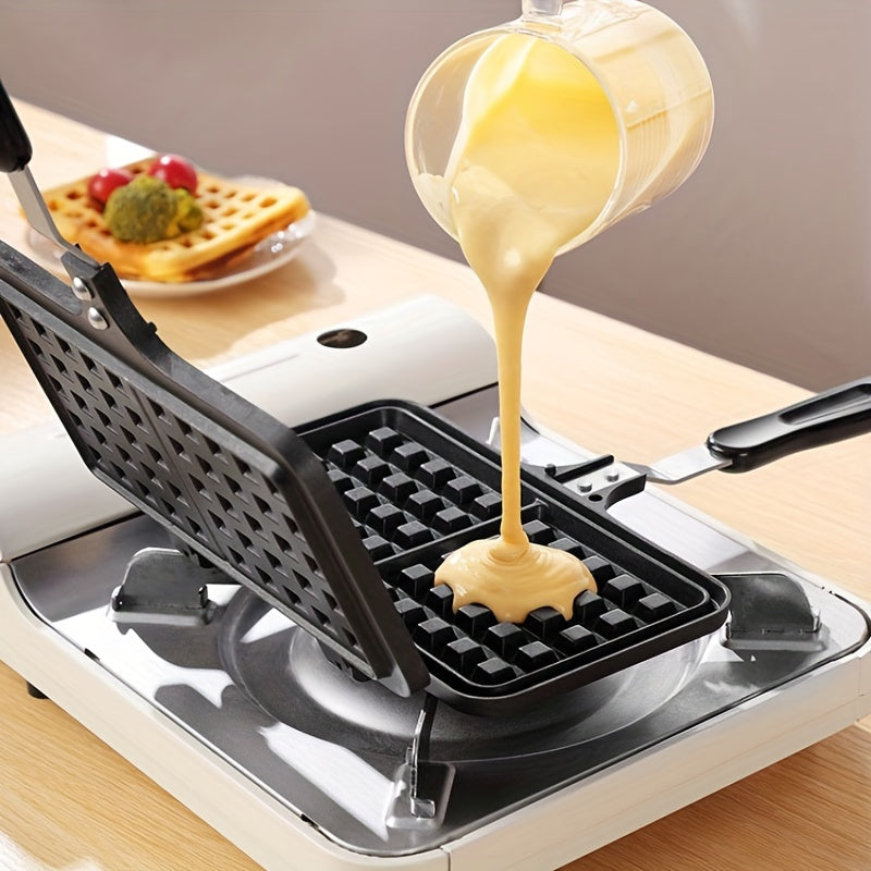 1pc Double-headed Rectangular Waffle Baking Pan, Nonstick Waffle Maker, Breakfast Machine, Eggettes Pan, Double Pan Mold, Cookware, Kitchenware