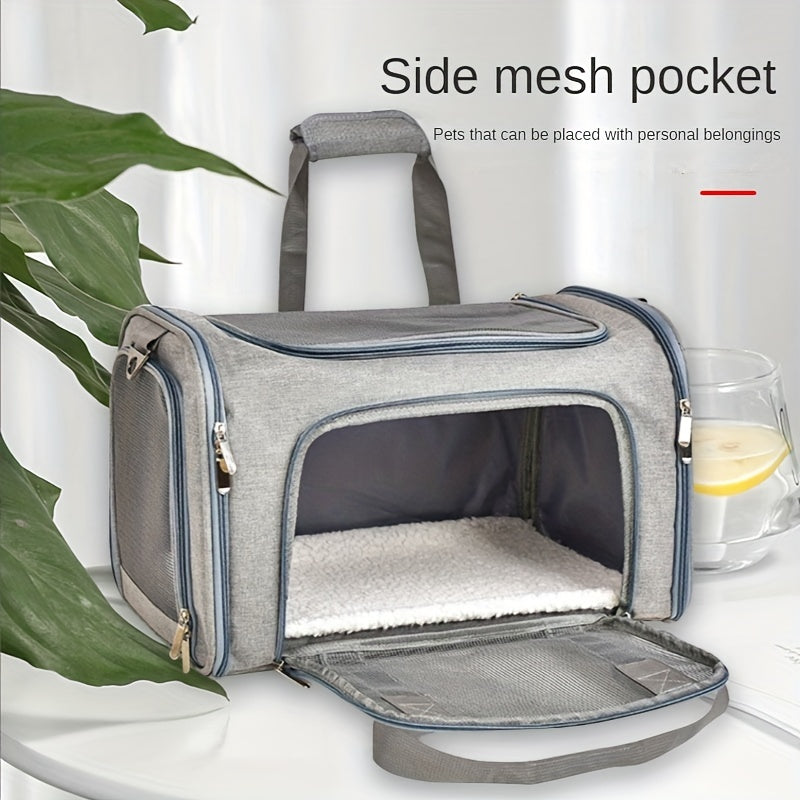 Portable Pet Carrier for Large Cats and Dogs - Comfortable and Secure Travel Bag for Puppies and Kittens