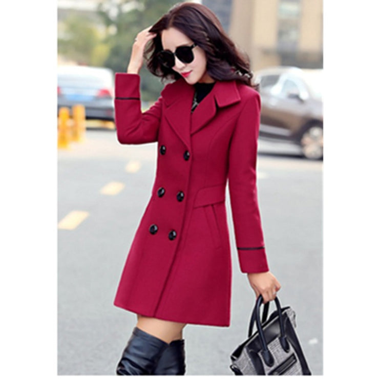 UHYTGF Coat Woman Autumn Winter 2023 Wool Coats For Women Overcoat Double-breasted Woolen Jackets For Women Outerwear M-3XL 124 - Product upscale 
