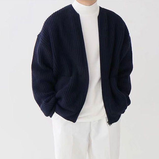 Fashion Trendy Ins Trendy Knitted Cardigan Men's Sweater - Product upscale 
