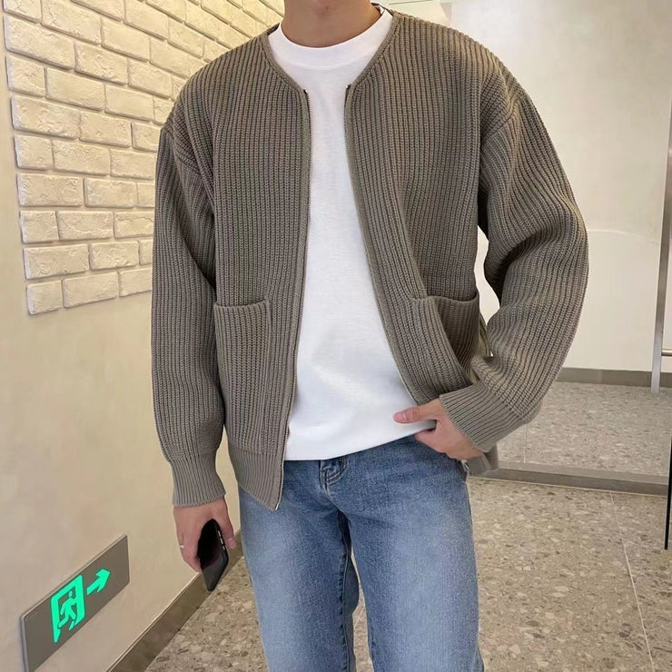 Fashion Trendy Ins Trendy Knitted Cardigan Men's Sweater - Product upscale 