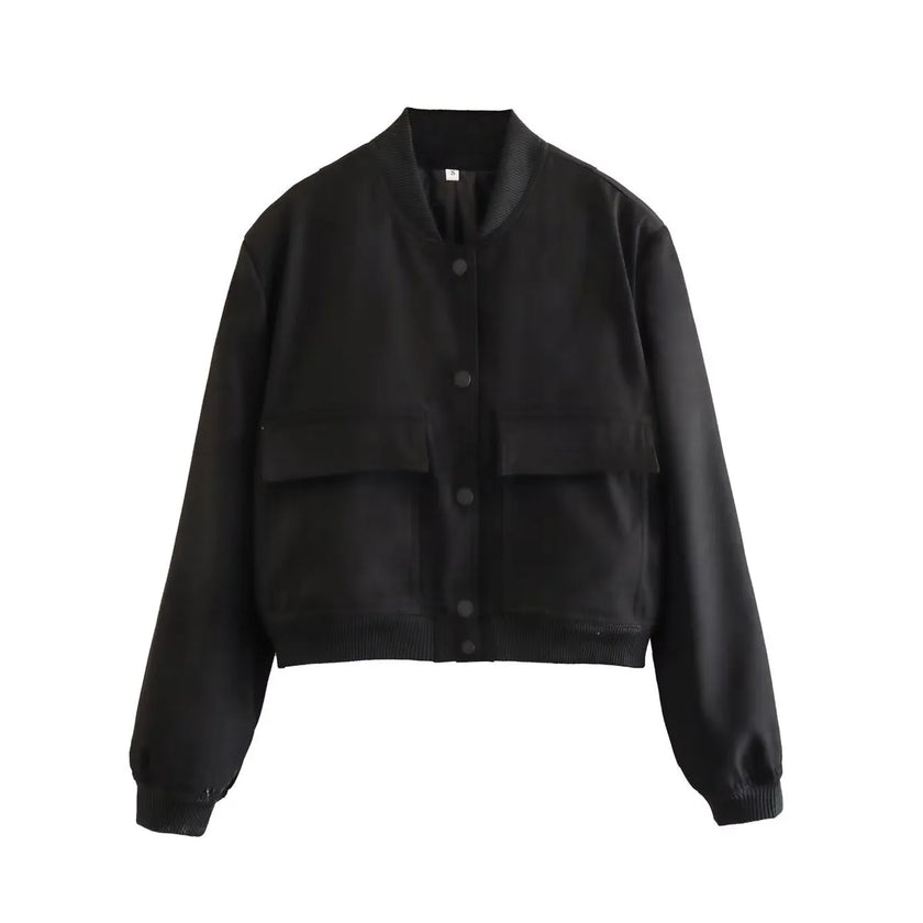 SLTNX Fashion Woman Bomber Jackets for Women 2023 Spring Autumn Female Long Sleeve Coats Ladies Big Pockets Jacket New Outerwear - Product upscale 