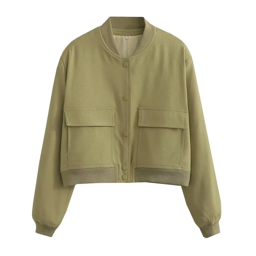 SLTNX Fashion Woman Bomber Jackets for Women 2023 Spring Autumn Female Long Sleeve Coats Ladies Big Pockets Jacket New Outerwear - Product upscale 