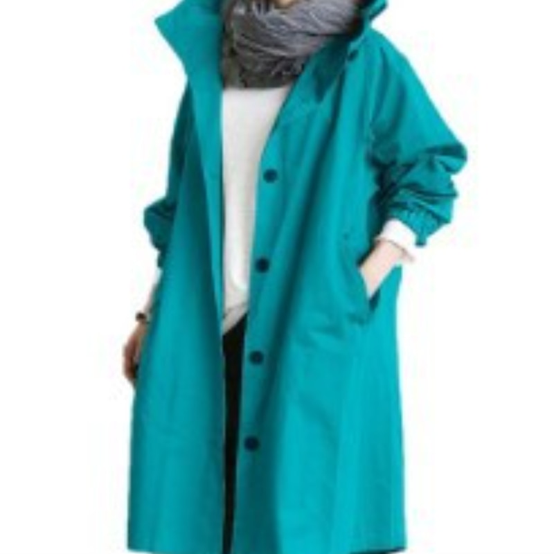2023 Women Fashion Trench Coat Spring Autumn Casual Hooded Medium Long Overcoat Loose Windproof Coat  Trendy Large Size - Product upscale 