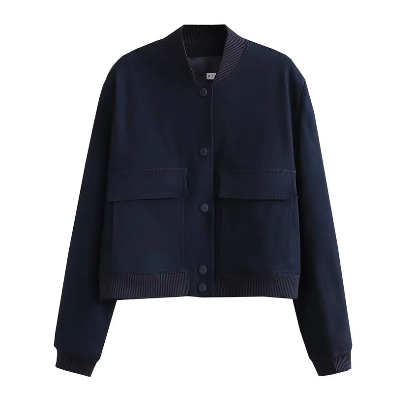 SLTNX Fashion Woman Bomber Jackets for Women 2023 Spring Autumn Female Long Sleeve Coats Ladies Big Pockets Jacket New Outerwear - Product upscale 