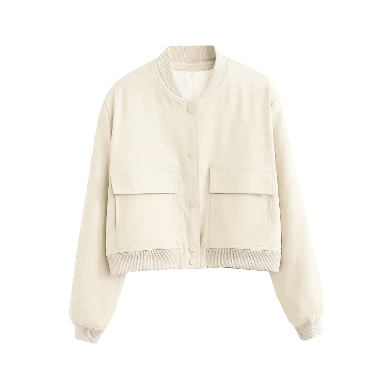SLTNX Fashion Woman Bomber Jackets for Women 2023 Spring Autumn Female Long Sleeve Coats Ladies Big Pockets Jacket New Outerwear - Product upscale 