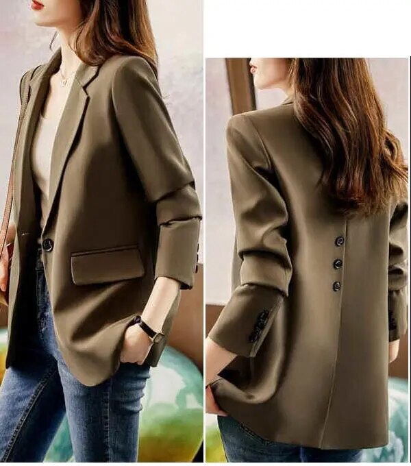 Women Jacket Fashion Double Button Blazer Coat Long Sleeve Female Basic Suit Jacket Outerwear Chic Blazers - Product upscale 