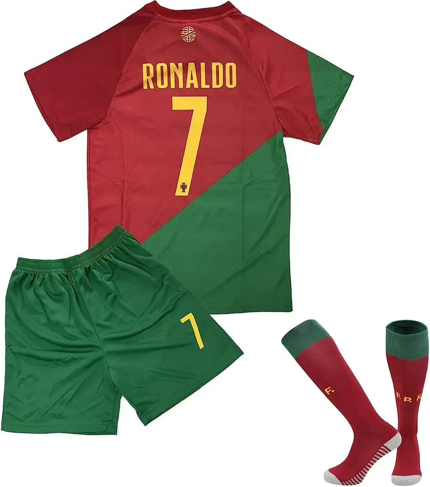 Adult, Kids Soccer Jersey "for" Boys, and Girls Soccer Jersey 10# Messi, #,7 Ronaldo, Soccer Jersey for Kids Football Youth Jerseys 3 Piece - Product upscale 