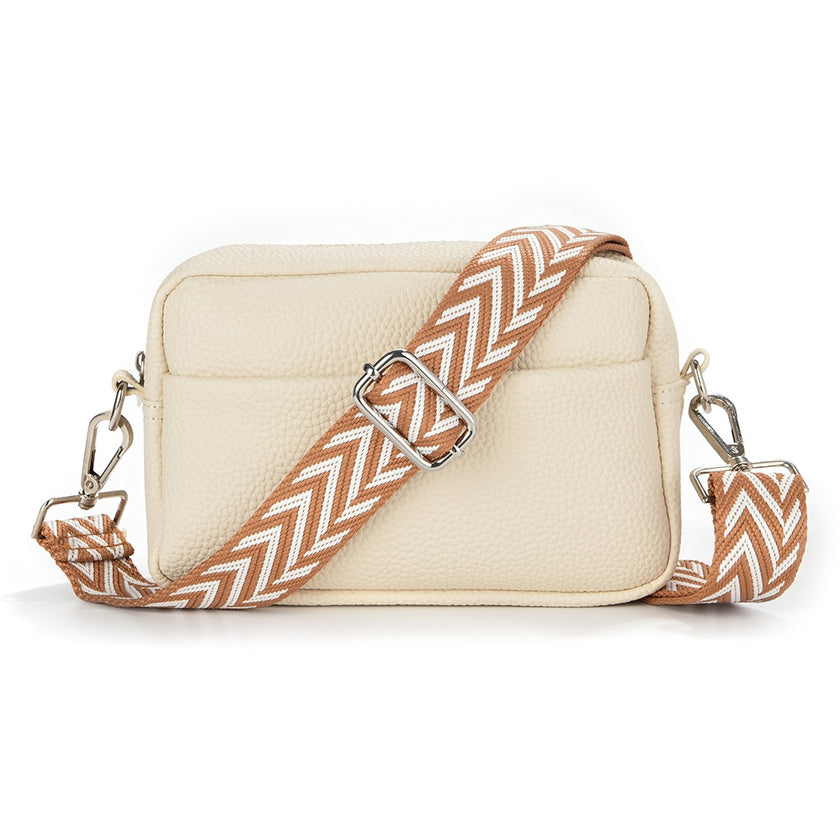 Women Solid Classic Purses and Handbags Wide Fabric Strap Crossbody Bag Luxury Daily Use Zipper Shoulder Bags - Product upscale 