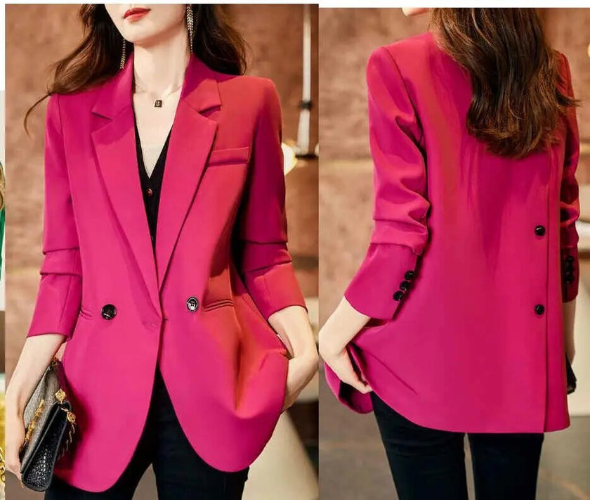 Women Jacket Fashion Double Button Blazer Coat Long Sleeve Female Basic Suit Jacket Outerwear Chic Blazers - Product upscale 