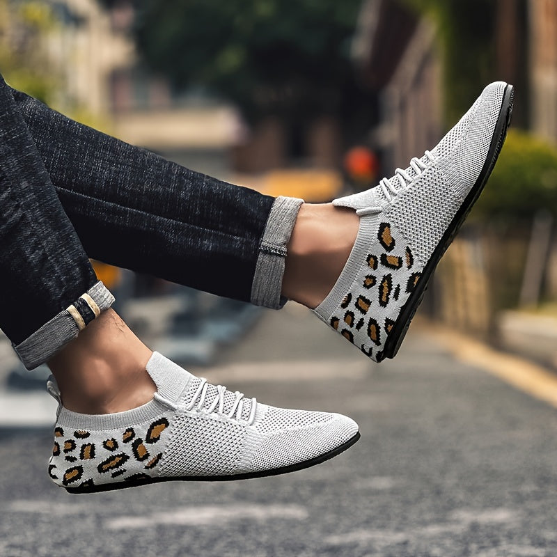 Men's Solid Colour Slip On Sock Loafer Shoes, Comfy Non Slip Durable Rubber Sole Sneakers For Men's Outdoor Activities