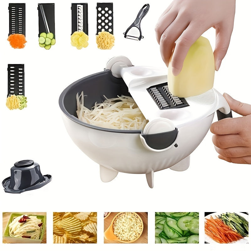 1 Set Multifunctional Cutting And Draining Basket For Vegetables - Kitchen Potato Shredder And Slicer With Drainage Feature And Household Use, Ideal For Efficient Vegetable Cutting And Food Preparation