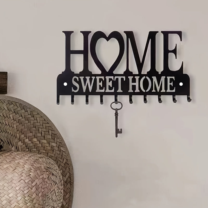 1pc Key Holder For Wall Mount Sweet Home Organizer Decorative, Metal Hanger For Front Door, Bedroom, Store House, Work, Car, Vehicle Keys Vintage Decor Wall Decor, Aesthetic Room Decor