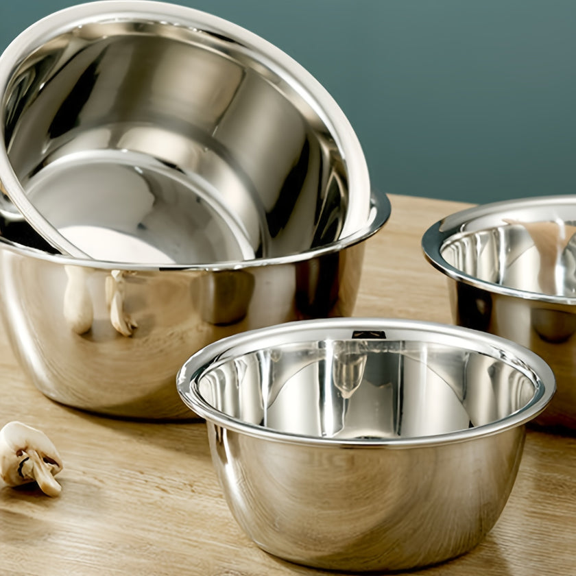 5pcs, Non-Slip Stainless Steel Mixing Bowls Set, Perfect For Kitchen Cooking And Baking, Nesting Design For Easy Storage