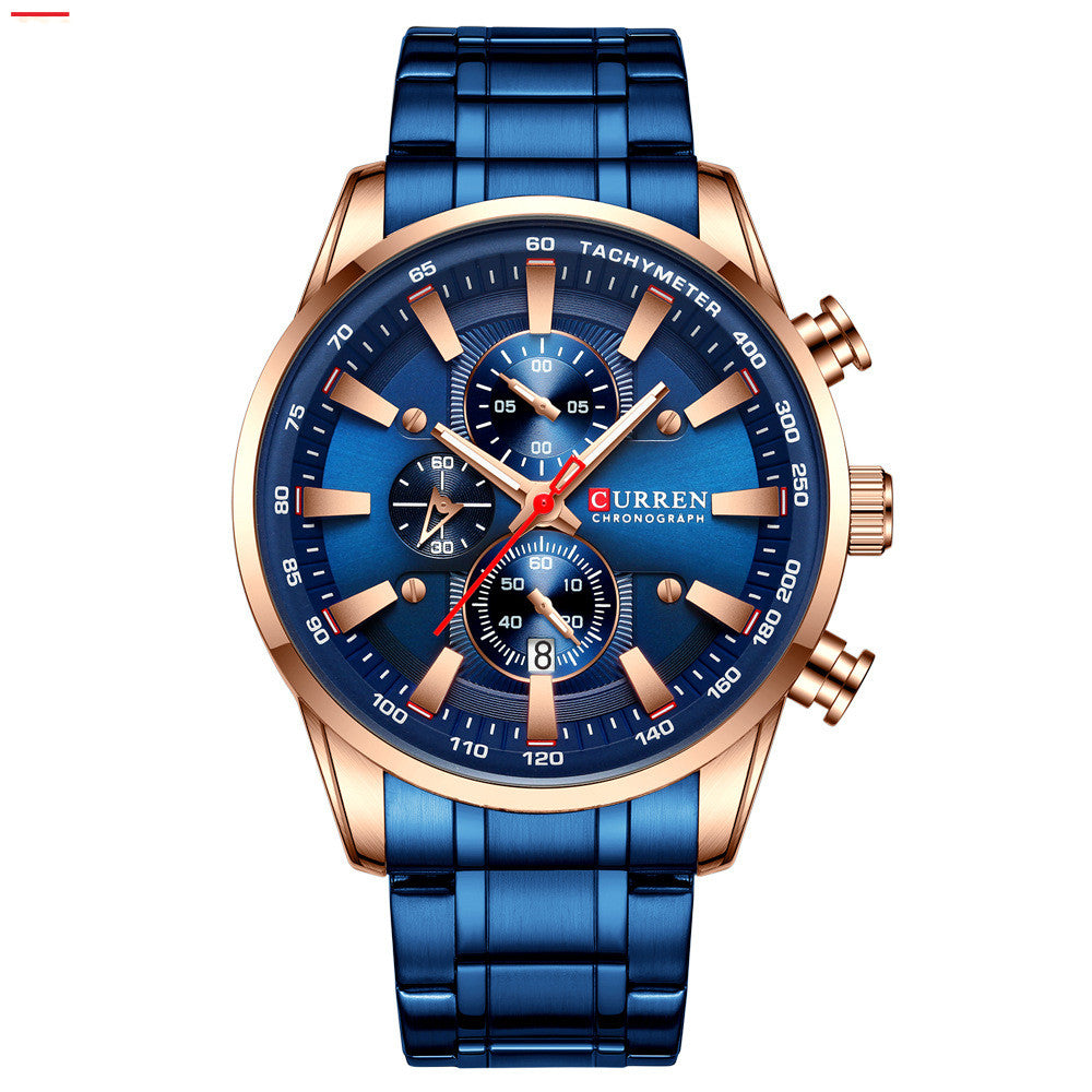 Mens Watch Waterproof Quartz Watch Six-Hand - Product upscale 
