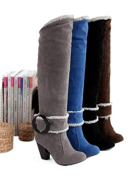 Womens Boots Shoes High Heeled Knee High Boots - Product upscale 