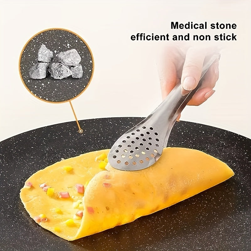 1pc, Korean Style BBQ Grill Pan For Stove Top, Camping Stove And IH Stove, Round Griddle Tableware, Non-stick Coating Frying Pan, Kitchen Utensils, Kitchen Accessories, Multiple Sizes Available (Can't Use Induction Cooker)