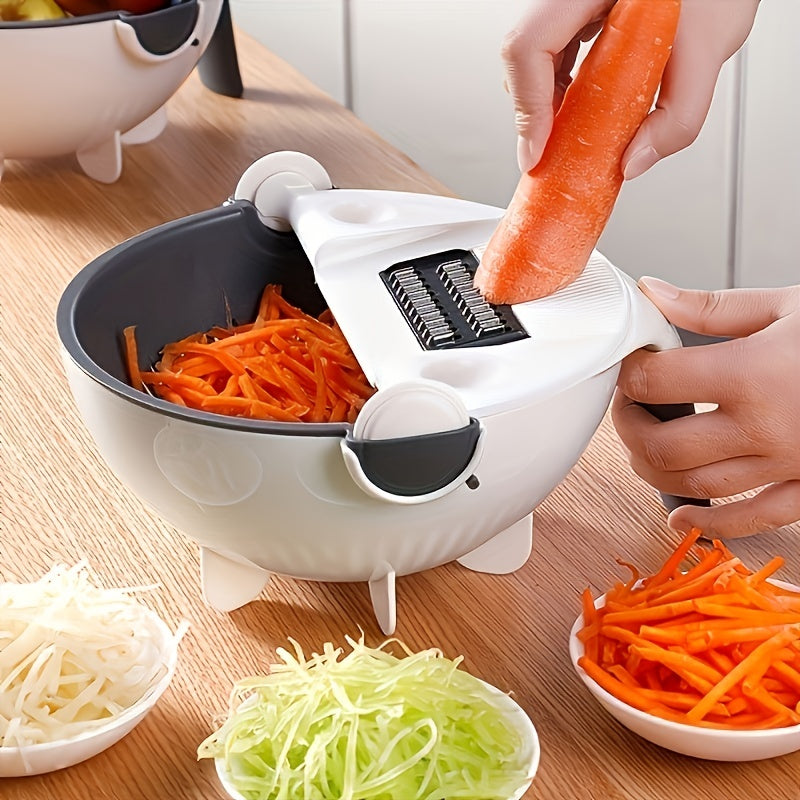 1 Set Multifunctional Cutting And Draining Basket For Vegetables - Kitchen Potato Shredder And Slicer With Drainage Feature And Household Use, Ideal For Efficient Vegetable Cutting And Food Preparation