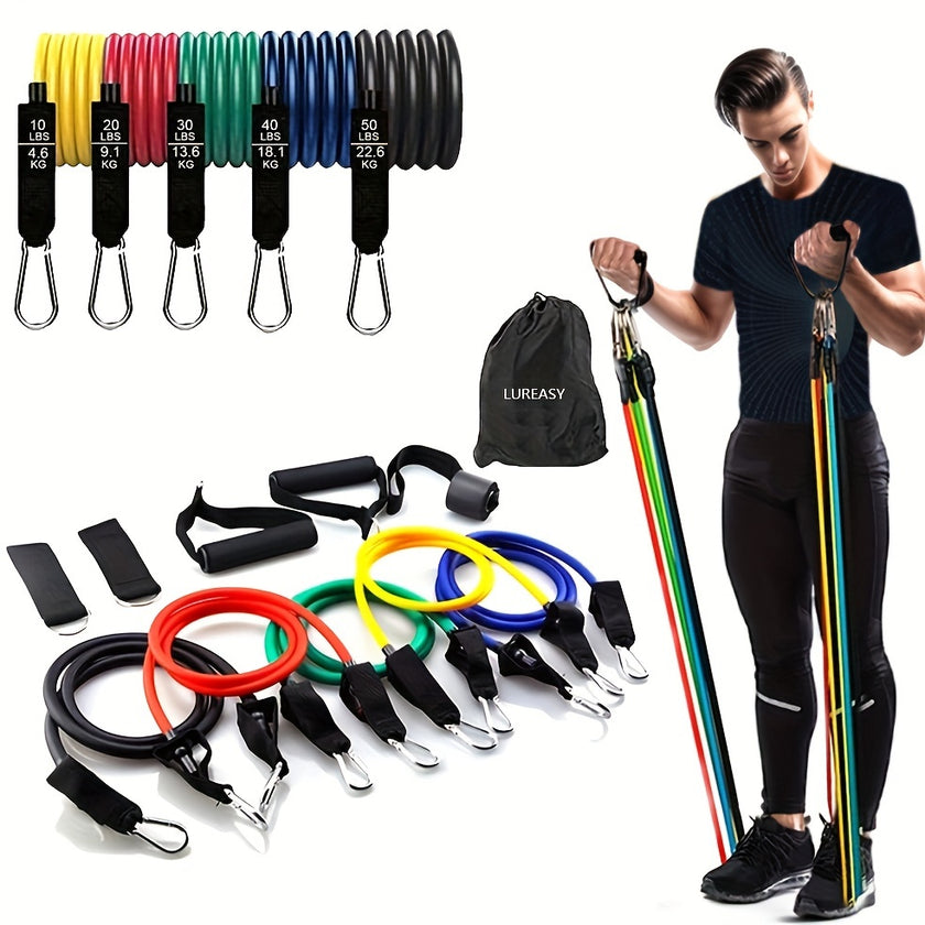 Resistance Bands Set, Exercise Bands with Door Anchor, Handles, Carry Bag, Legs Ankle Straps for Resistance Training, Physical Therapy, Home Workouts